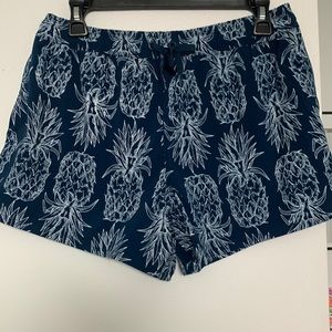 Pineapple athletic shorts; can be swim shorts